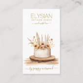 Bakker Bakkerij Gebak Chef Goud Beige Cake Visitekaartje (Voorkant)