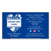 Bakker Bakkerij Taarten Koekjes Gebak Chef Blauw W Magnetisch Visitekaartje (Voorkant)