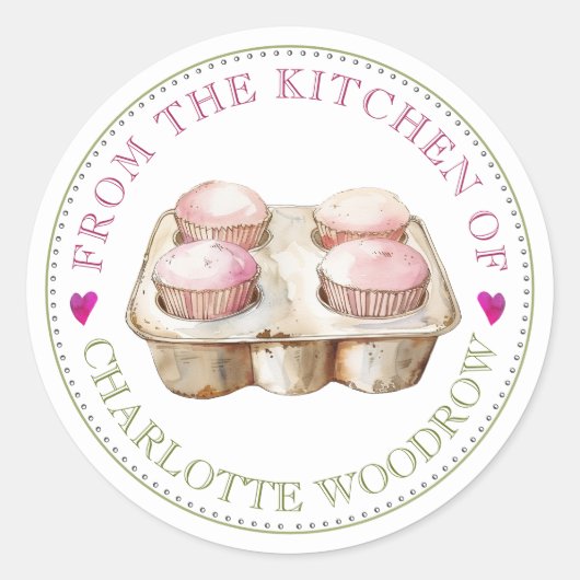 Bakker Bakkerijmedewerker Muffins Voedsel Label St (Voorkant)
