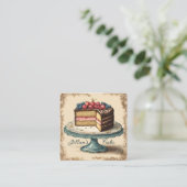  bakker banketbakker bakkerij cateringtaart vierkante visitekaartje (Staand voorkant)