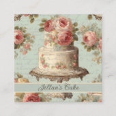  bakker banketbakker bruidstaart vierkante visitekaartje (Voorkant)