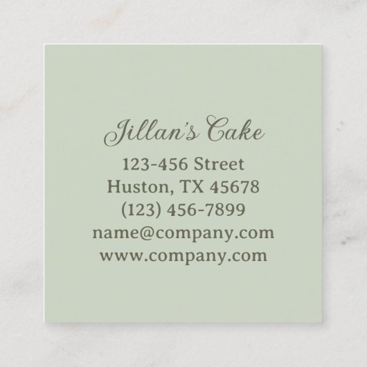  bakker banketbakker bruidstaart vierkante visitekaartje (Achterkant)