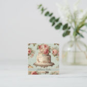  bakker banketbakker bruidstaart vierkante visitekaartje (Staand voorkant)