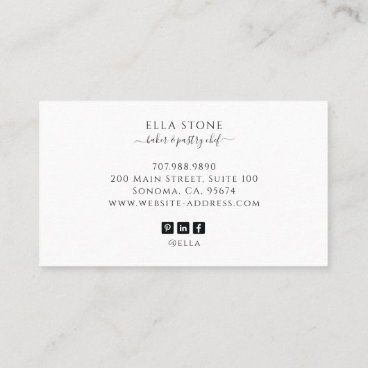 Bakker banketbakker Cateringbakkerij Visitekaartje (Achterkant)