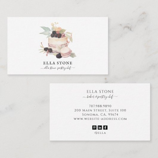 Bakker banketbakker Cateringbakkerij Visitekaartje (Voorkant / Achterkant)