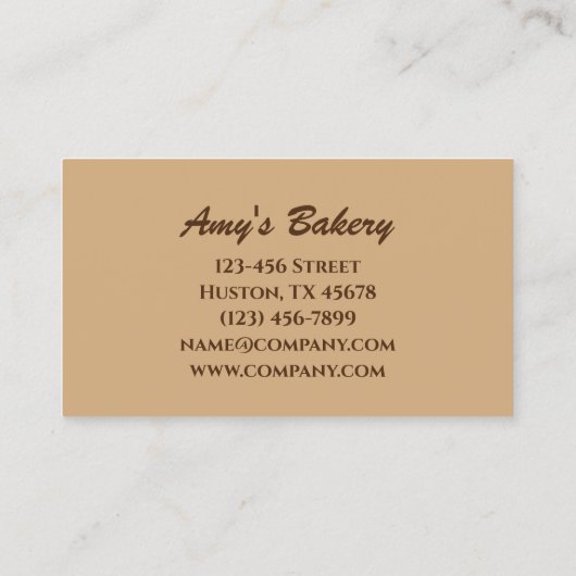 bakker banketbakker croissant broodbakkerij visitekaartje (Achterkant)