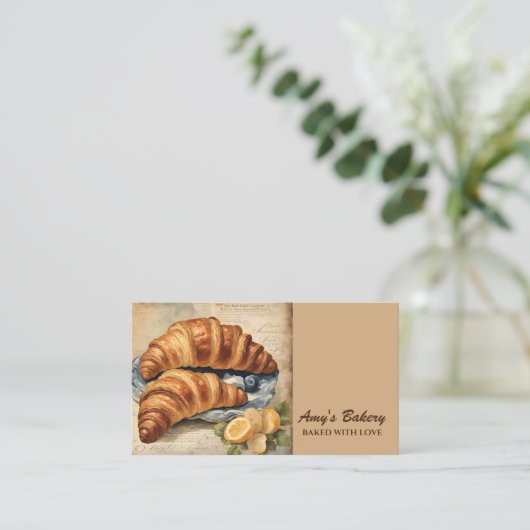 bakker banketbakker croissant broodbakkerij visitekaartje (Staand voorkant)