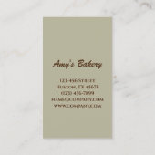  bakker banketbakker taart koekjesbakkerij visitekaartje (Achterkant)