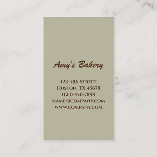  bakker banketbakker taart koekjesbakkerij visitekaartje (Achterkant)
