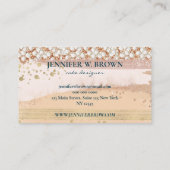 Bakker Blush Roze Bakkerij Bruidsfeest Cake Visitekaartje (Achterkant)