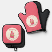 Bakker Cupcakes Ovenwant & Pannenlap Set (Voorkant / Achterkant)