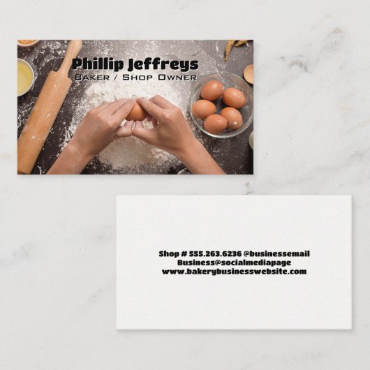 Bakker die wat brood bereidt visitekaartje (Voorkant / Achterkant)