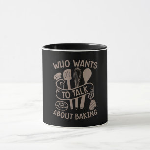 Bakker die wil praten over het bakken van bakkersc mok