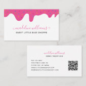 Bakker Frosting Drips Strooien QR Code Bakkerij Visitekaartje (Voorkant / Achterkant)