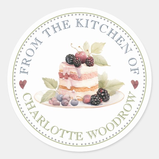 Bakker Gebak Chef Cake Dessert Label Sticker (Voorkant)
