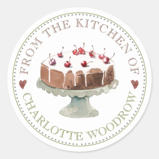 Bakker Gebak Chef Cake Voedsel Label Sticker (Voorkant)