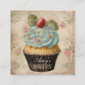  bakker gebak chef-kok cake bakkerij cupcake vierkante visitekaartje (Voorkant)