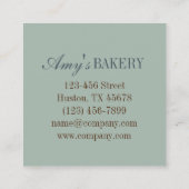  bakker gebak chef-kok cake bakkerij cupcake vierkante visitekaartje (Achterkant)