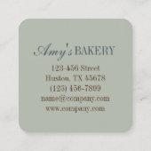  bakker gebak chef-kok cake bakkerij cupcake vierkante visitekaartje (Achterkant)