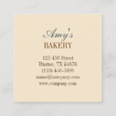  bakker gebak chef-kok cake bakkerij cupcake vierkante visitekaartje (Achterkant)
