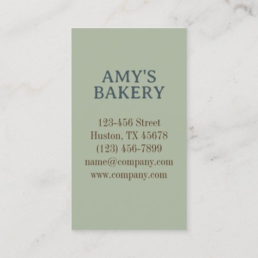  bakker gebak chef-kok cake bakkerij cupcake visitekaartje (Achterkant)