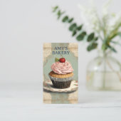  bakker gebak chef-kok cake bakkerij cupcake visitekaartje (Staand voorkant)