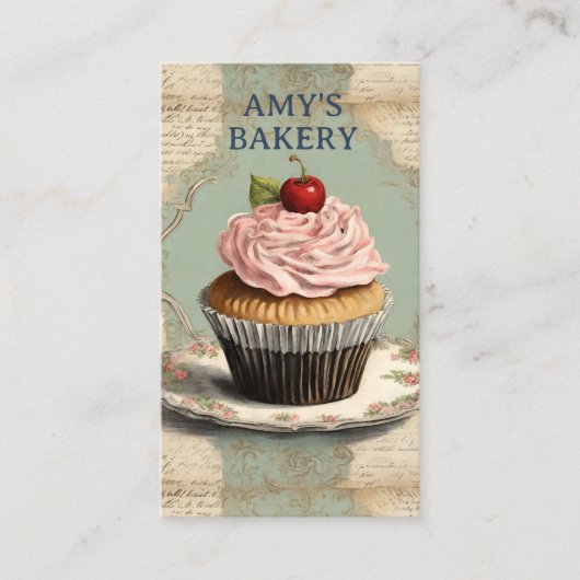  bakker gebak chef-kok cake bakkerij cupcake visitekaartje (Voorkant)