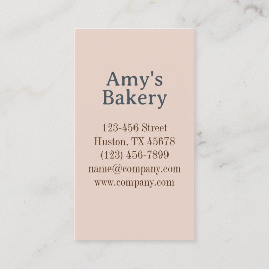  bakker gebak chef-kok cake bakkerij cupcake visitekaartje (Achterkant)