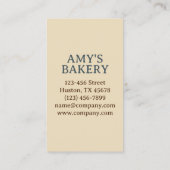  bakker gebak chef-kok cake bakkerij cupcake visitekaartje (Achterkant)