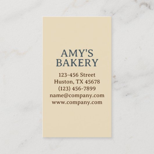 bakker gebak chef-kok cake bakkerij cupcake visitekaartje (Achterkant)