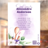 Bakker Gereedschap Paarse Bloemen QR Code Raamsticker (Vel 2)