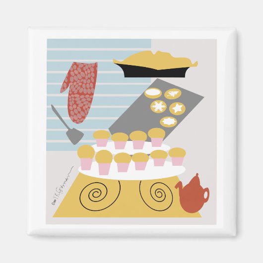 Bakker kunst taarten, taart, koekjes Magneet (Voorkant)