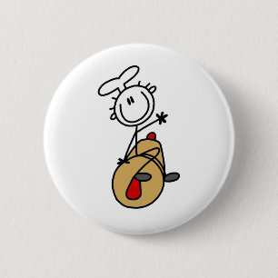 Bakker met deegroller ronde button 5,7 cm