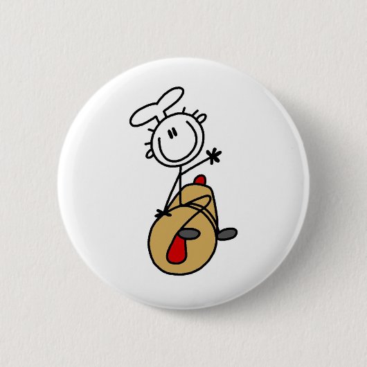 Bakker met deegroller ronde button 5,7 cm (Voorkant)