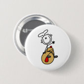 Bakker met deegroller ronde button 5,7 cm (Voorkant /achterkant)