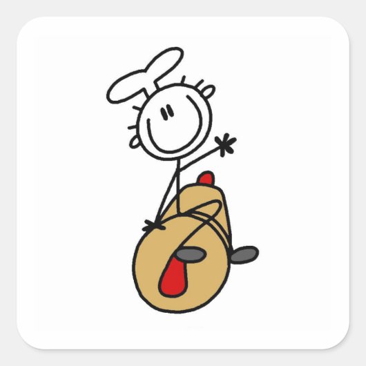 Bakker Met Deegroller Vierkante Sticker (Voorkant)
