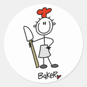Bakker met Scraper Tshirts en geschenken Ronde Sticker