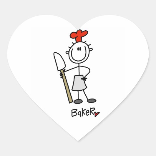 Bakker Met Spatel Hart Sticker (Voorkant)