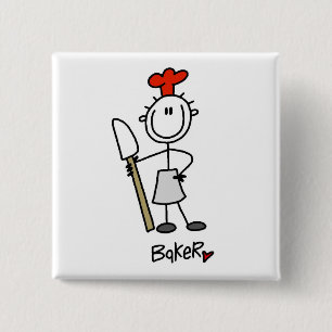 Bakker Met Spatel Vierkante Button 5,1 Cm