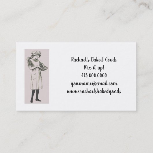 bakker of banketbakker visitekaartje (Achterkant)