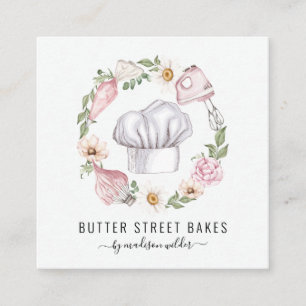 Bakker Pastelkok Waterverf Gereedschap Bloem Vierkante Visitekaartje