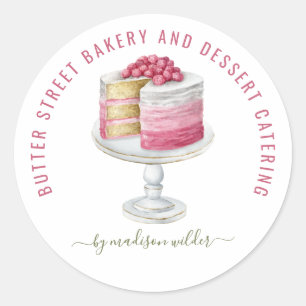 Bakker Pastry Chef Waterverf Cake Productlabels Ronde Sticker