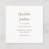 Bakker Patisserie Marmer Krullen Deegroller Vierkante Visitekaartje (Achterkant)