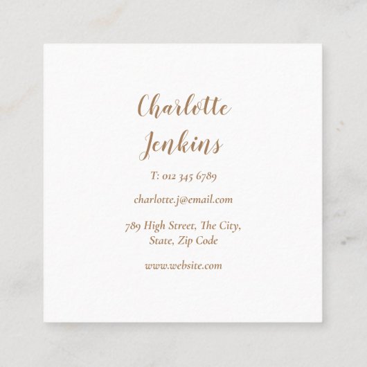 Bakker Patisserie Marmer Krullen Deegroller Vierkante Visitekaartje (Achterkant)