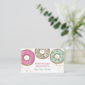 Bakker Roze Groene Sprinkle Donuts Bakkerij Visitekaartje (Staand voorkant)