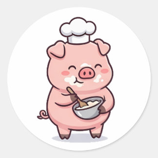 Bakker Varken Ronde Sticker