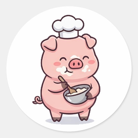 Bakker Varken Ronde Sticker (Voorkant)