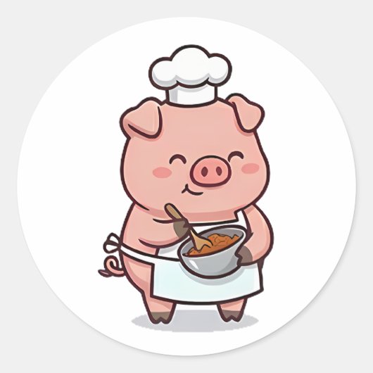 Bakker Varken Ronde Sticker (Voorkant)