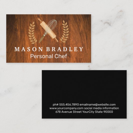 bakker | walspeld | Hout Visitekaartje (Voorkant / Achterkant)