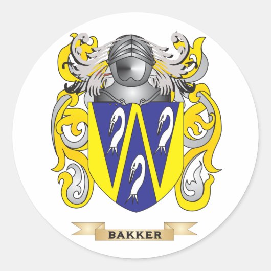 Bakker Wapenschild (Family Crest) Ronde Sticker (Voorkant)